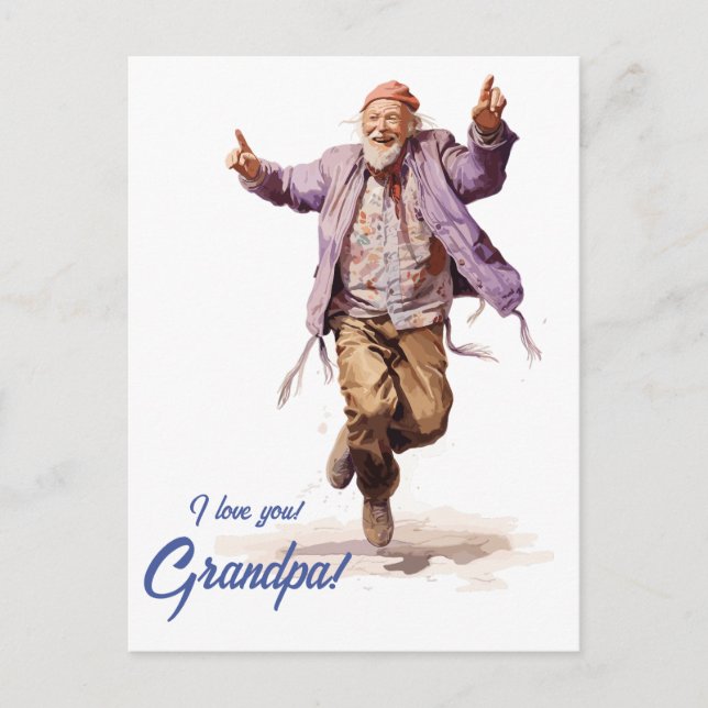 Happy Grandfathers Day Personalised.  Postcard (Front)