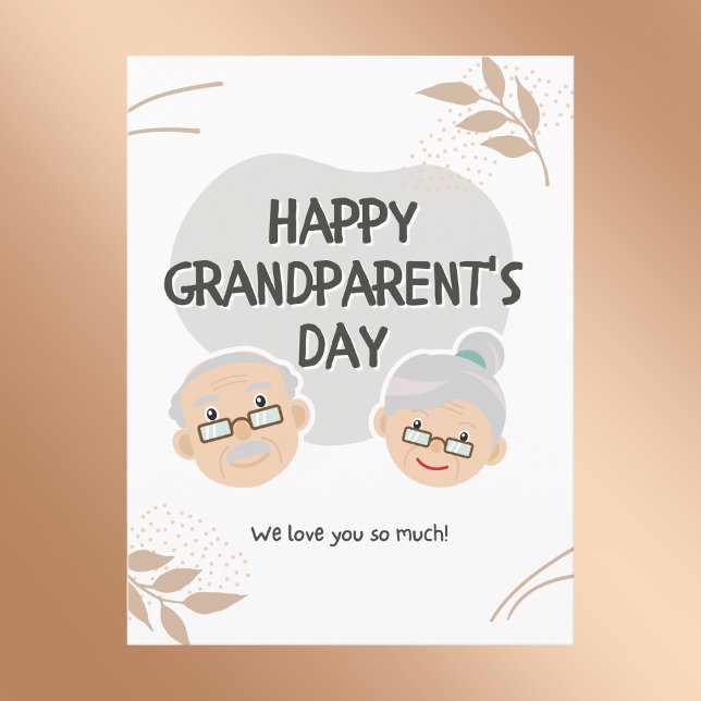 Happy Grandparent’s Day Cute Cartoon Postcard (Creator Uploaded)