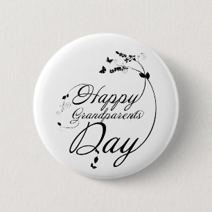 Happy grandparents day 6 cm round badge