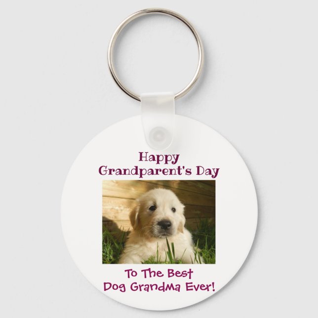 Happy Grandparent's Day Best Dog Grandmother Photo Key Ring (Front)