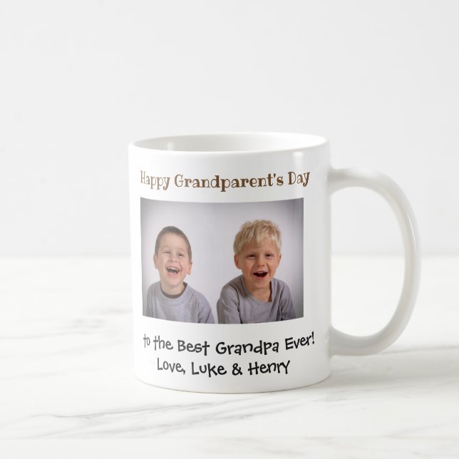 Happy Grandparent's Day Best Grandpa Ever Photo Coffee Mug (Right)