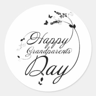 Happy grandparents day classic round sticker