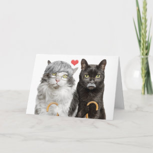 Happy Grandparents Day Elderly Cat Couple Humour  Holiday Card