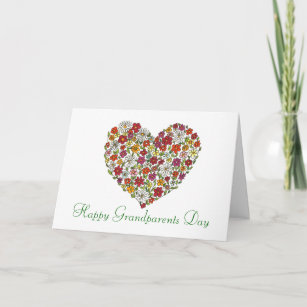 Happy Grandparents Day - Flower Heart Card