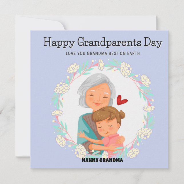 Happy Grandparents Day Grandma and Granddaughter   Card (Front)