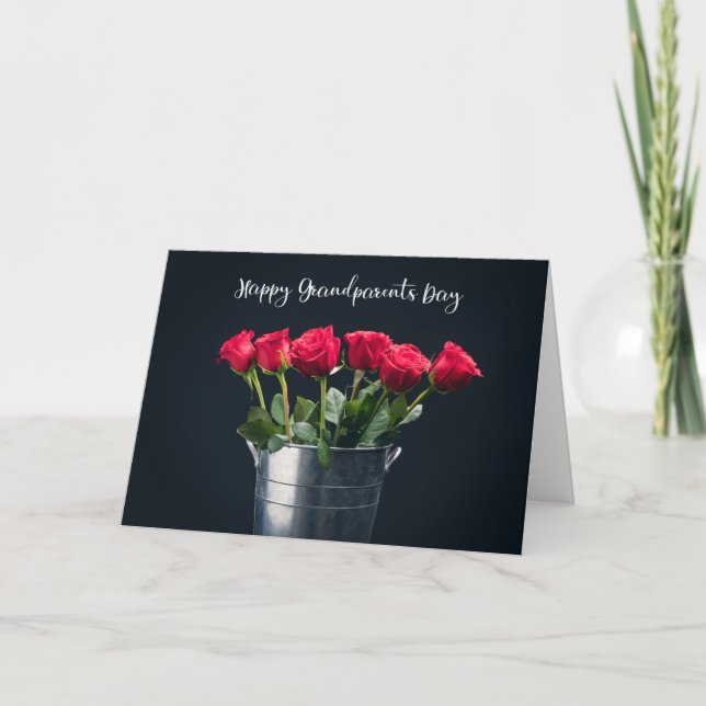 Happy Grandparents Day Red Roses Card (Front)