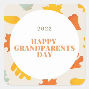 Happy Grandparents Day Square Stickers