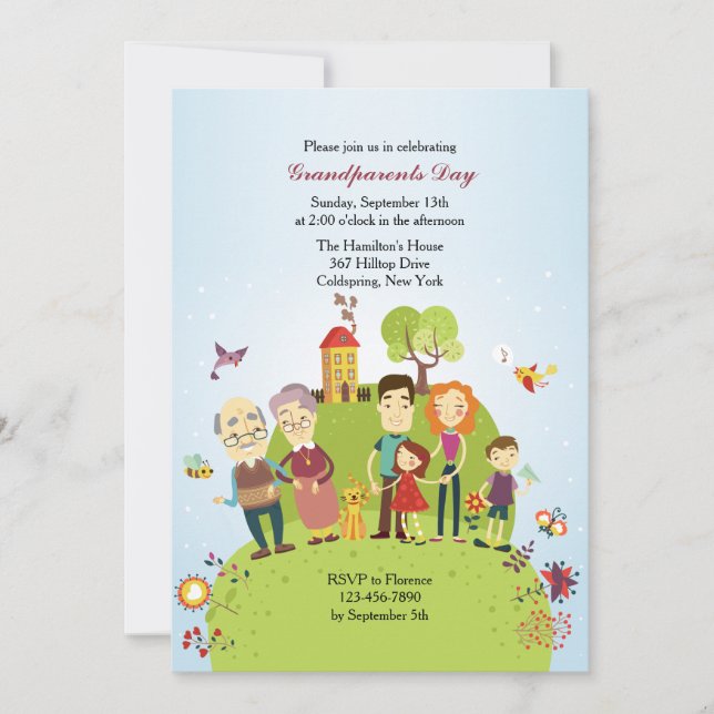 Happy Grandparents Invitation (Front)
