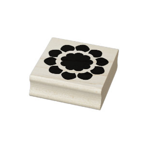 Happy Graphic Sunflower Flower Head Floral Fall Rubber Stamp