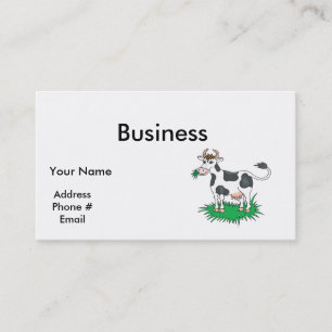 happy grazing cow business card