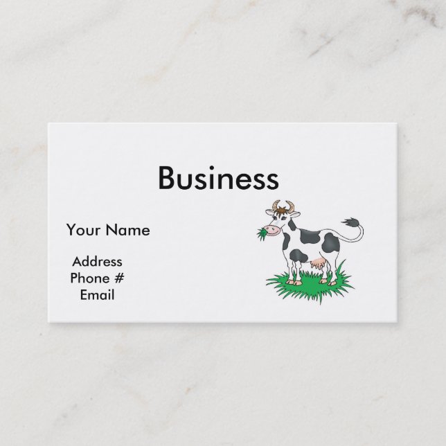 happy grazing cow business card (Front)