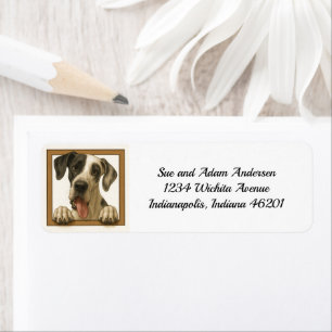 Happy Great Dane Return Address Label