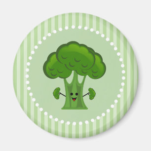 Happy Green Broccoli Magnet