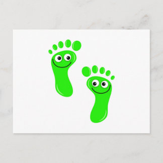 Happy Green Feet Postcard