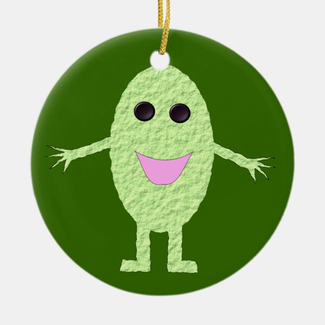 Happy Green Grape Custom Birthday Ceramic Tree Decoration (Front)
