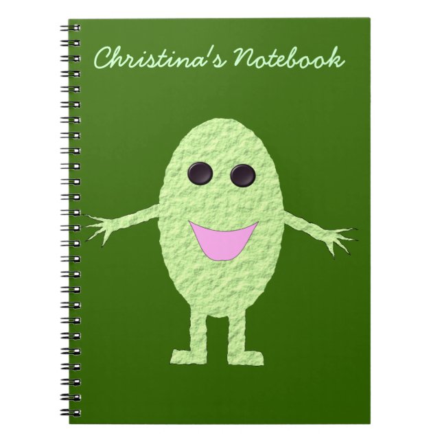 Happy Green Grape Customisable Notebook (Front)