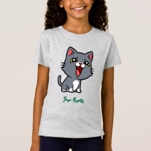 Happy Grey Kitten T-Shirt