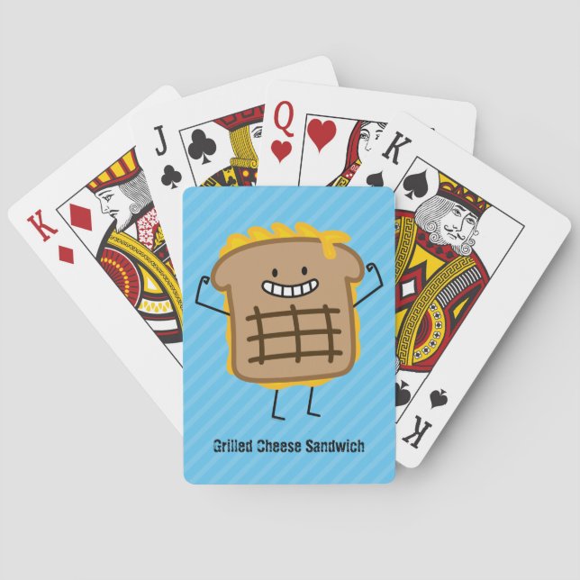 Happy Grilled Cheese Sandwich Playing Cards (Back)