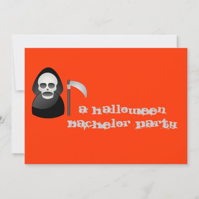 "Happy/Grim" - A Halloween Bachelor Party Invitation (Front)