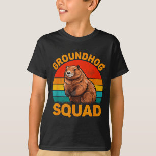 Happy Ground Hog Day Holiday Funny Groundhog Squad T-Shirt