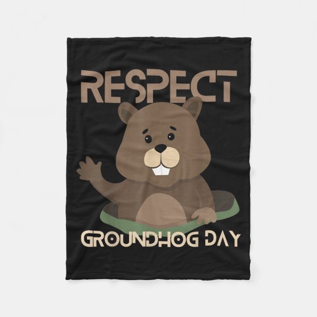 Happy Groundhog Day 2023 Lovers Costume Funny Grou Fleece Blanket (Front)