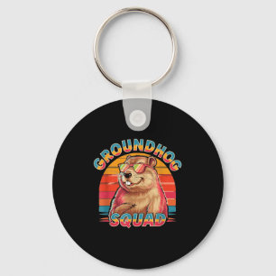 Happy Groundhog Day 2025 Funny Groundhog Squad _1  Key Ring