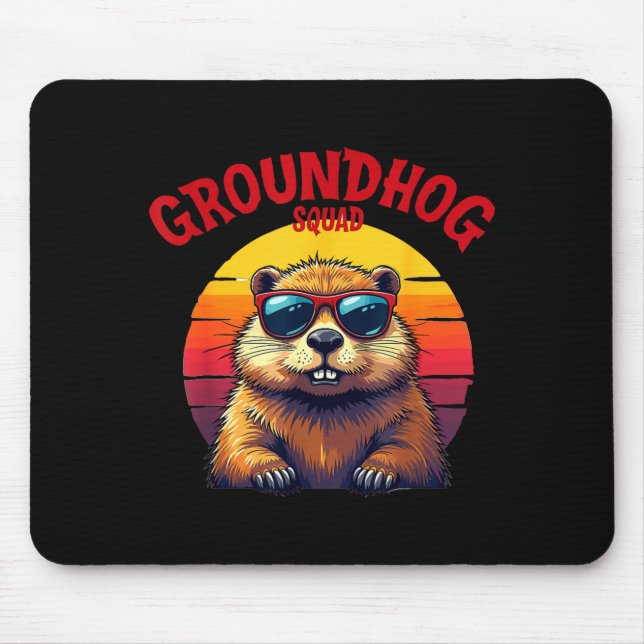 Happy Groundhog Day 2025 Funny Groundhog Squad _2  Mouse Mat (Front)