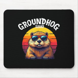 Happy Groundhog Day 2025 Funny Groundhog Squad _3 Mouse Mat