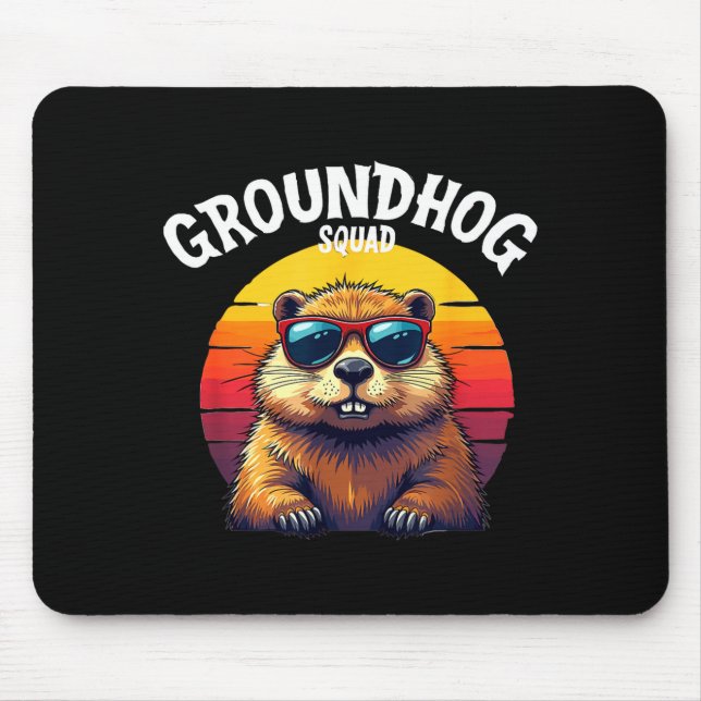 Happy Groundhog Day 2025 Funny Groundhog Squad _3  Mouse Mat (Front)
