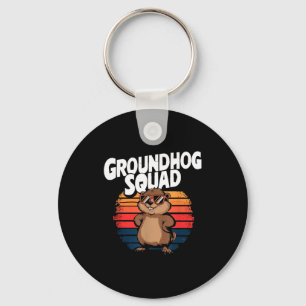 Happy Groundhog Day 2025 - Funny Groundhog Squad Key Ring