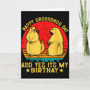 Happy Groundhog Day 2025 Funny Retro Marmot Lover Card