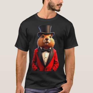 Happy Groundhog Day 2025 Groundhog Gentleman Hat _ T-Shirt