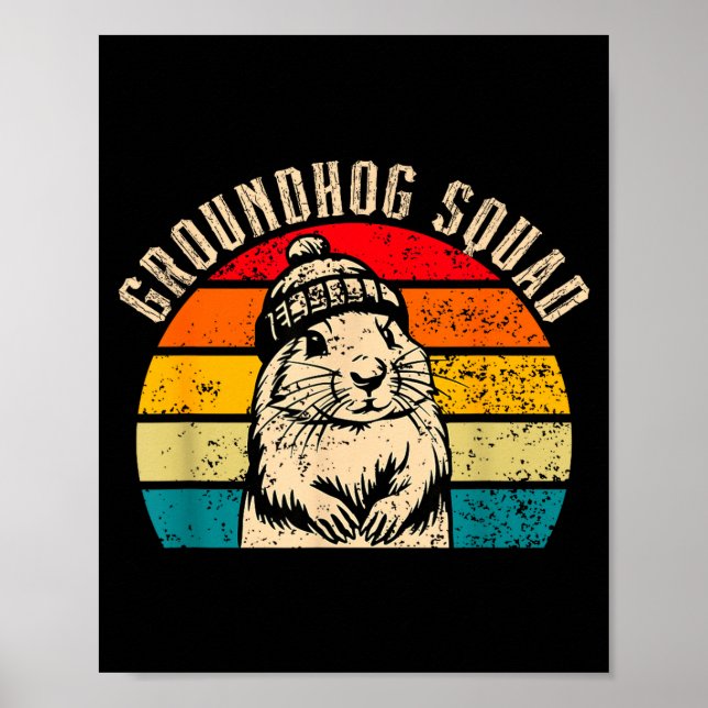 Happy Groundhog Day 2025 Groundhog Squad Woodchuck Poster (Front)