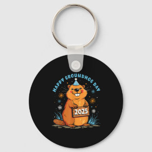 Happy Groundhog Day 2025 Kids Toddler Men Women Bo Key Ring