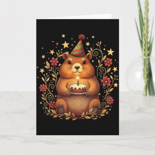 Happy Groundhog Day Birthday Cake Groundhound  Card