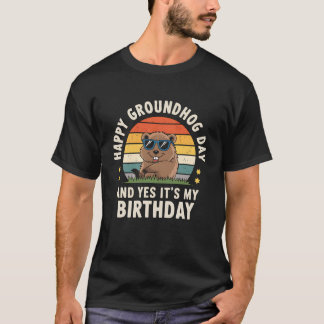 Happy Groundhog Day Birthday Cool Groundhog T-Shirt