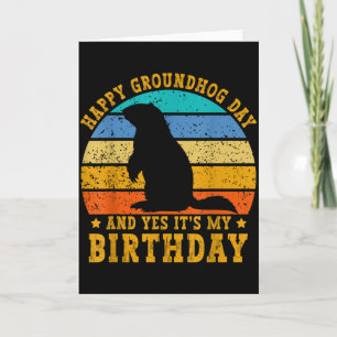 Happy Groundhog Day Birthday Woodchuck Funny Groun Card