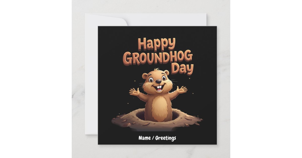 Happy Groundhog Day Celebrate with Humour, Fun Invitation | Zazzle