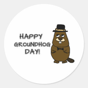 Happy Groundhog Day! Classic Round Sticker