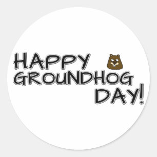 Happy Groundhog Day! Classic Round Sticker