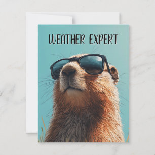 Happy Groundhog Day Cute Colorful Woodchuck Holiday Card
