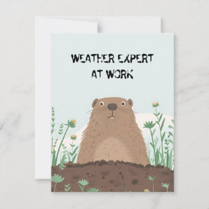 Happy Groundhog Day Cute Colorful Woodchuck Holiday Card
