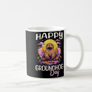 Happy Groundhog Day Cute Vintage Art Graphic Women Coffee Mug