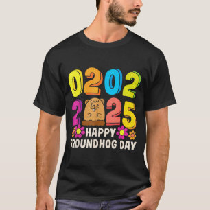 Happy Groundhog Day February 2 2025 Men Women Retr T-Shirt