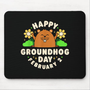 Happy Groundhog Day February 2 Men Women Funny Ret Mouse Mat