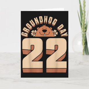 Happy Groundhog Day February 2 Retro Animal Lovers Card