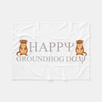 happy Groundhog Day Fleece Blanket