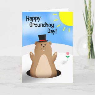 Happy Groundhog Day For Anyone Cute  Holiday Card