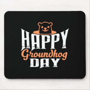 Happy Groundhog Day Funny Cute Groundhog Animal Lo Mouse Mat