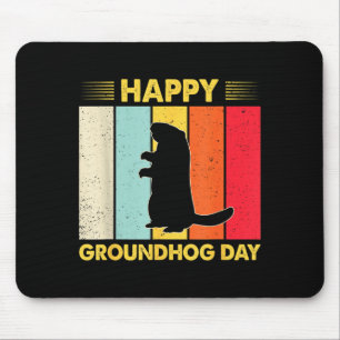 Happy Groundhog Day Funny Ground Hog Rodent Lover Mouse Mat